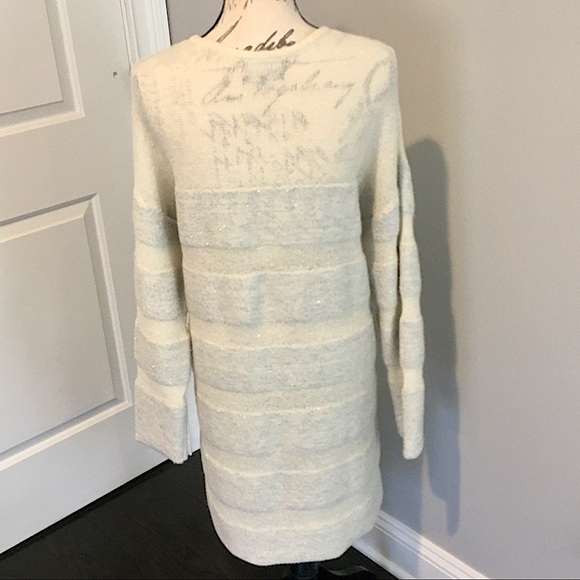 Something Navy Metallic Striped Oversized Sweater Dress - Picture 4 of 16